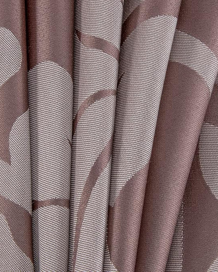 Chezmoi Collection 7-Piece Jacquard Floral Comforter Set (Queen, Woodrose/Gray) - LeafyLoom