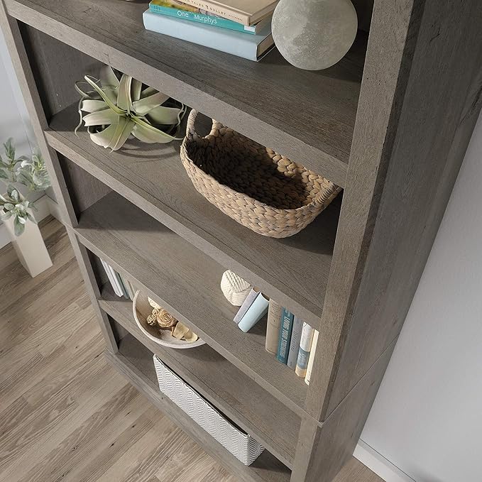 Sauder Miscellaneous Storage 5-Shelf Bookcase/Book Shelf, Mystic Oak Finish - LeafyLoom