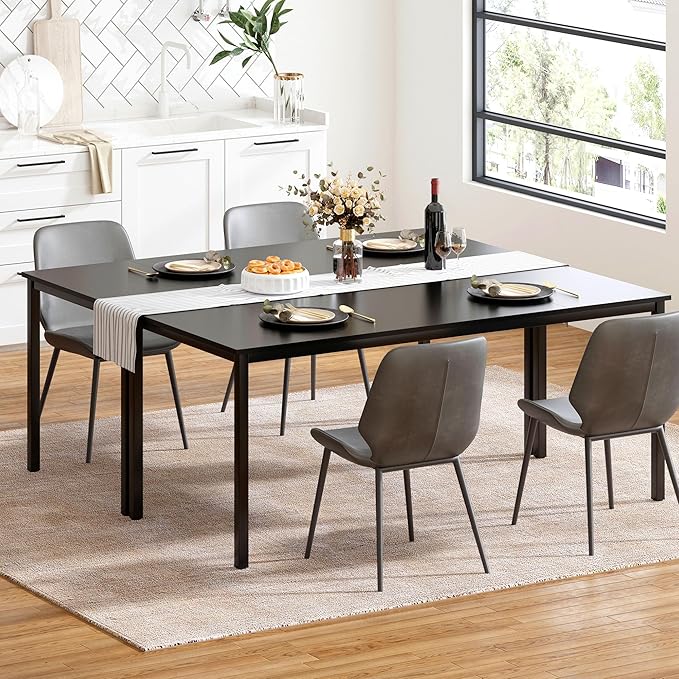 SogesGame Computer Desk, 71 inches Desk & Workstations for Home Office, Writing Study Corner Desk, Modern Simple Style Laptop Table, Easy to Assemble, Black - LeafyLoom
