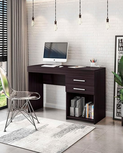 Techni Mobili Computer Home Office or Bedroom Storage & Drawers Ideal for Small Spaces Writing Desk, 47.6" W x 16.1" D x 30.3, Espresso - LeafyLoom