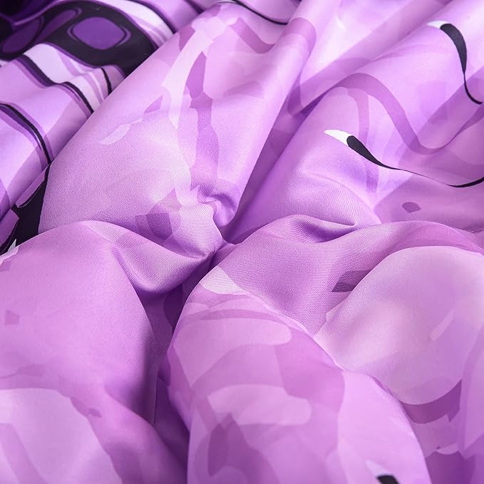 Btargot 3 Piece Purple Butterfly Girls Kids Adults Full Size Comforter Set, Lightweight Soft All Season Bedding Set with 2 Pillowcases - LeafyLoom