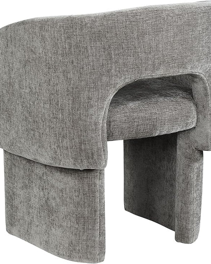 Meridian Furniture Emmet Collection Modern | Contemporary Dining Accent Chair with Rich Fabric, Steel Inner Frame, 26" W x 23.5" D x 30" H, Grey - LeafyLoom