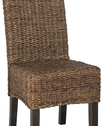 Safavieh Home Collection Avita Brown Wicker 18-inch Dining Chair (Set of 2) - LeafyLoom