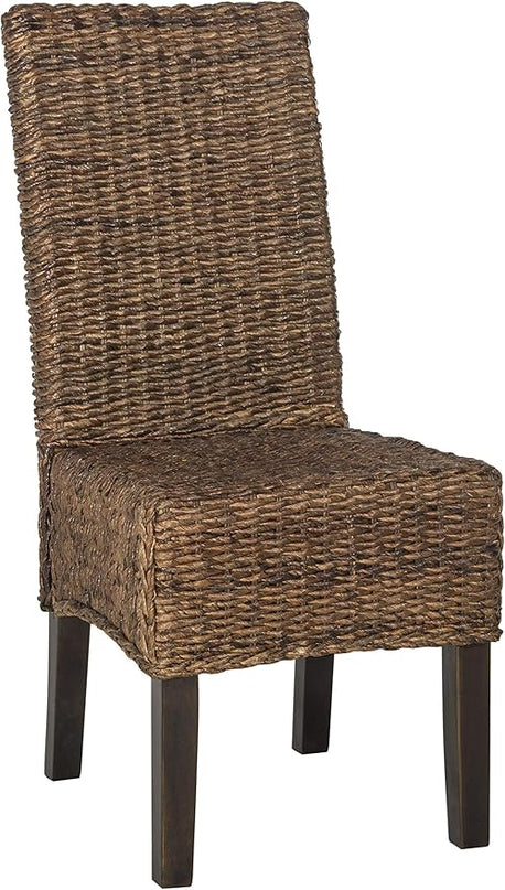 Safavieh Home Collection Avita Brown Wicker 18-inch Dining Chair (Set of 2) - LeafyLoom