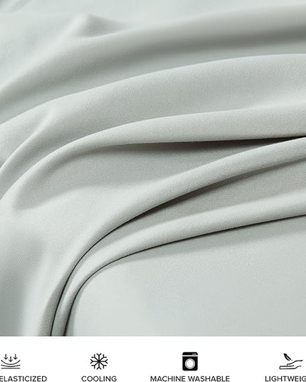 UGG 11825 Alahna Full Bed Sheets and Pillowcases 4-Piece Set Sleep in Luxury Machine Washable Deep Pockets Wrinkle-Resistant Breathable Cozy Comfort Silky Cooling Sheets, Full, Mineral - LeafyLoom