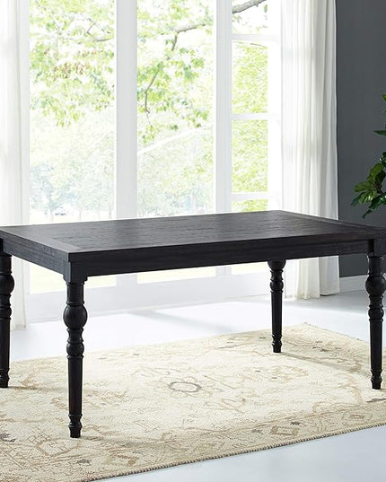 Roundhill Furniture Leviton Urban Style Dark Washed Wood Dining Set: Table, 4 Chairs and Bench, Gray - LeafyLoom