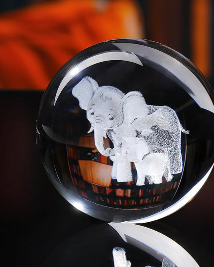 Elephant Gifts For Women Decorations For Home, 3D Crystal Elephant Decor Figurines Statue Gift For Elephant Lovers mom grandma birthday gifts for mom from daughters son unique gift ideas Stuff - LeafyLoom