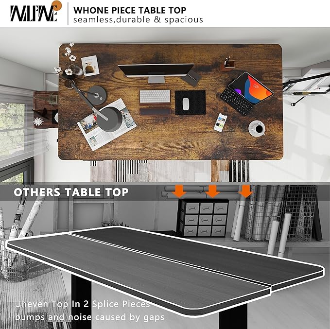 Standing Desk Adjustable Height- Whole Piece Desktop Stand Up Desk, Electric Standing Desk, Sit to Stand Desk for Home & Office Computer Desk - LeafyLoom