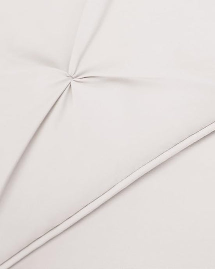Amazon Basics All-Season Down-Alternative Comforter 3-Piece Bedding Set, Pinch Pleat, King, Pinch-Pleat With Piped Edges, Cream - LeafyLoom