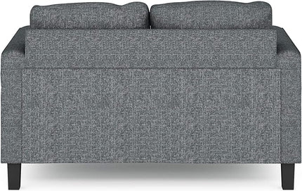 Furinno Bayonne Modern Upholstered Loveseat/Sofa Couch for Living Room, Gunmetal - LeafyLoom