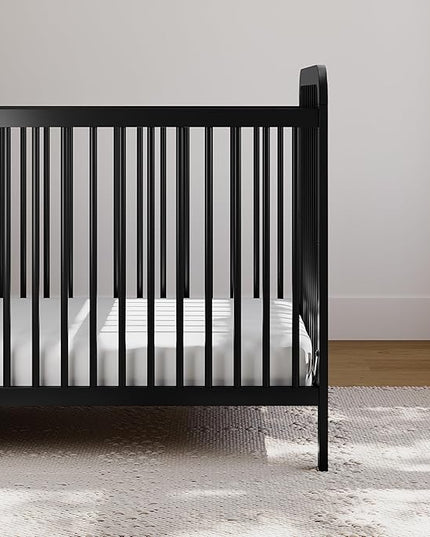 Storkcraft Pasadena 3-in-1 Convertible Crib (Black) – GREENGUARD Gold Certified, Converts to Daybed and Toddler Bed, Fits Standard Full-Size Crib Mattress, Adjustable Mattress Height - LeafyLoom