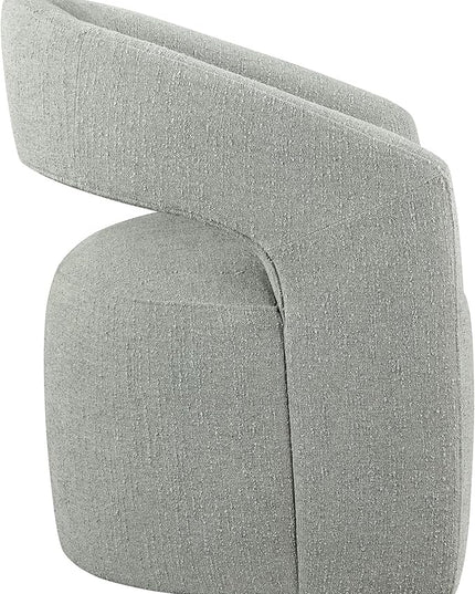 Dining Chairs with Casters Upholstered Modern Armchair with Rollers for Diningroom Bedroom Livingroom Reading Room, 32.25''H, Grey - LeafyLoom