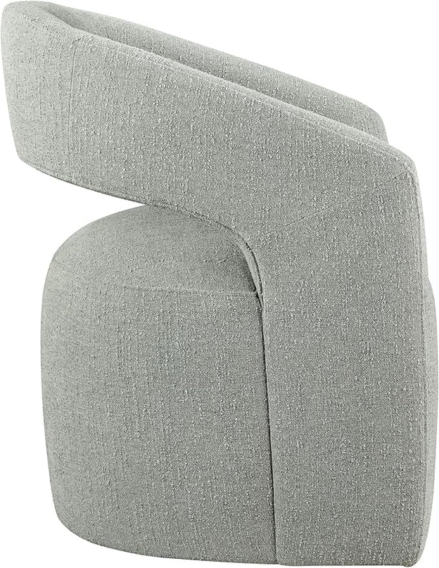 Dining Chairs with Casters Upholstered Modern Armchair with Rollers for Diningroom Bedroom Livingroom Reading Room, 32.25''H, Grey - LeafyLoom