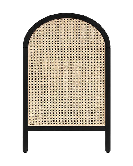 babyletto Bondi Cane 3-in-1 Convertible Crib with Toddler Bed Conversion Kit in Black with Natural Cane, Greenguard Gold Certified - LeafyLoom