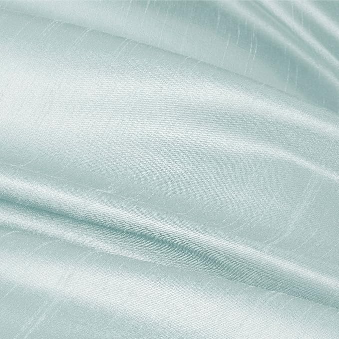 Madison Park Amherst Faux Silk Comforter Set-Casual Contemporary Design All Season Down Alternative Bedding, Matching Shams, Bedskirt, Decorative Pillows, King(104"x92"), Aqua, 7 Piece (MP10-2980) - LeafyLoom