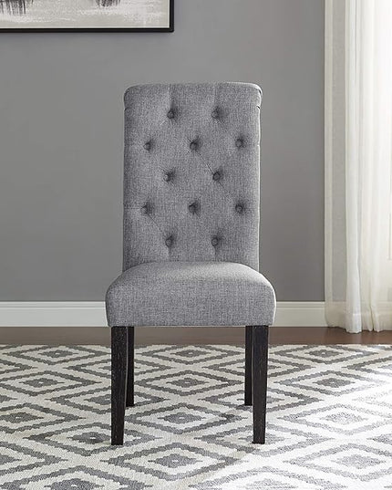 Roundhill Furniture Leviton Urban Style Dark Washed Wood Dining Set: Table, 4 Chairs and Bench, Gray - LeafyLoom