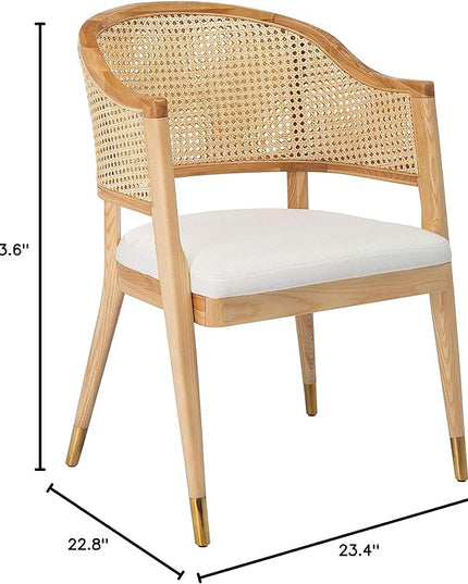 Safavieh Couture Home Collection Rogue Natural Rattan Living Room Dining Accent Chair (Fully Assembled) SFV4106B - LeafyLoom