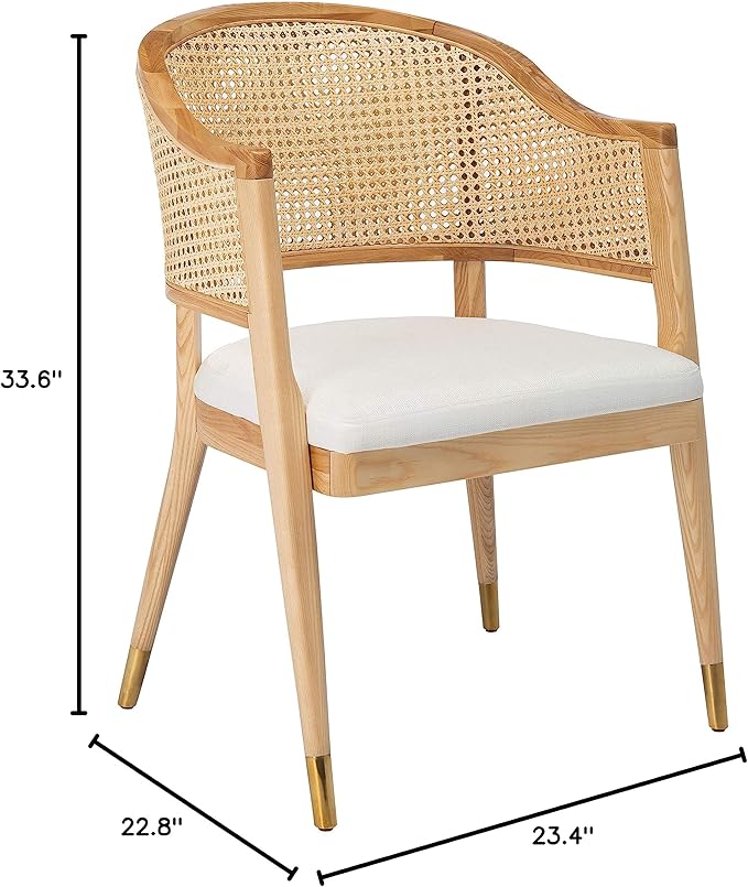 Safavieh Couture Home Collection Rogue Natural Rattan Living Room Dining Accent Chair (Fully Assembled) SFV4106B - LeafyLoom