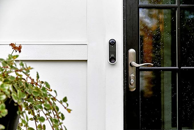 Arlo Essential Wired Video Doorbell - HD Video, 180° View, Night Vision, 2 Way Audio, DIY Installation (wiring required), Security Camera, Doorbell Camera, Home Security Cameras, White - AVD1001 Arlo