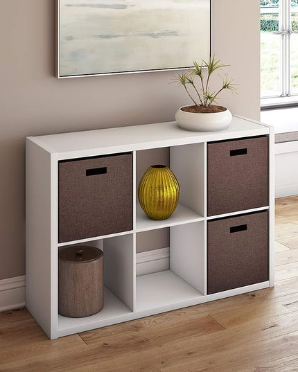 ClosetMaid 6 Cube Storage Shelf Organizer Bookshelf with Open Back, Vertical or Horizontal, Easy Assembly, Wood, White Finish - LeafyLoom