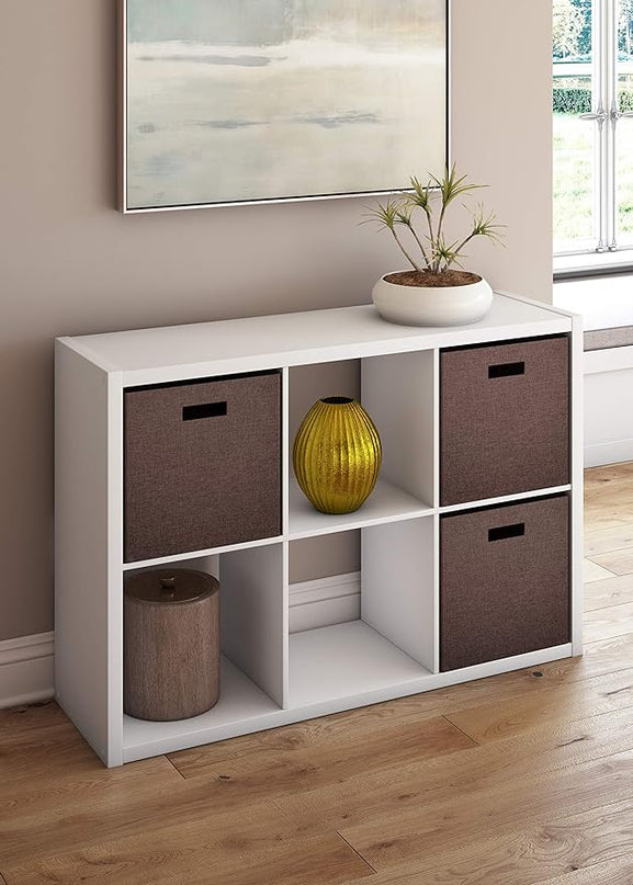 ClosetMaid 6 Cube Storage Shelf Organizer Bookshelf with Open Back, Vertical or Horizontal, Easy Assembly, Wood, White Finish - LeafyLoom