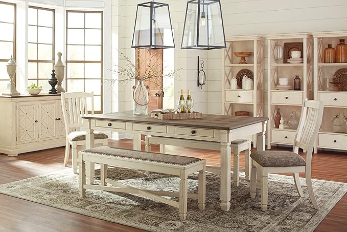 Signature Design by Ashley Bolanburg 20" Upholstered Dining Room Chair, Set of 2, Antique White - LeafyLoom
