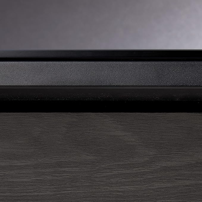 Walker Edison Lawrence Urban Industrial X Leg Glass Top Computer Desk, 48 Inch, Black - LeafyLoom