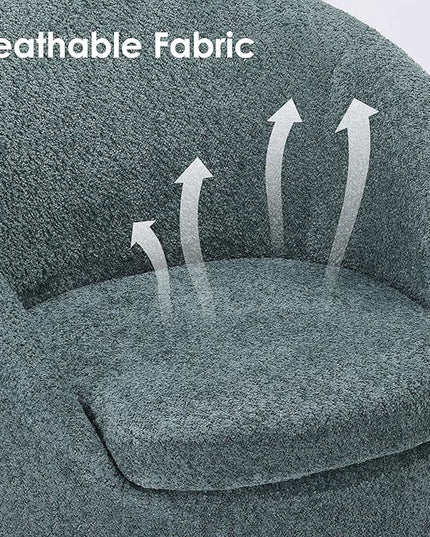 Farini Swivel Accent Chair,Swivel Barrel Chair, Comfy Oversized Round Accent Chair for Living Room Bedroom(Green) - LeafyLoom