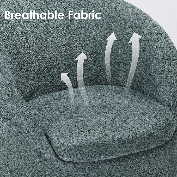 Farini Swivel Accent Chair,Swivel Barrel Chair, Comfy Oversized Round Accent Chair for Living Room Bedroom(Green) - LeafyLoom