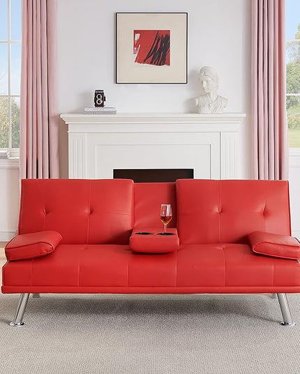 NicBex Rose-SF-00542-DX Sofas, 67" W x 31" D x 33" H, Red - LeafyLoom