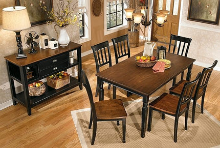 Signature Design by Ashley Owingsville Modern Farmhouse Dining Room Side Chair, Set of 2, Black and Brown - LeafyLoom