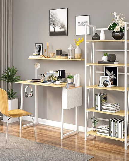 No-Assembly Folding Bookshelf Storage Shelves 5 Tiers Vintage Multifunctional Plant Flower Stand Storage Rack Shelves Bookcase for Home Office(White) - LeafyLoom