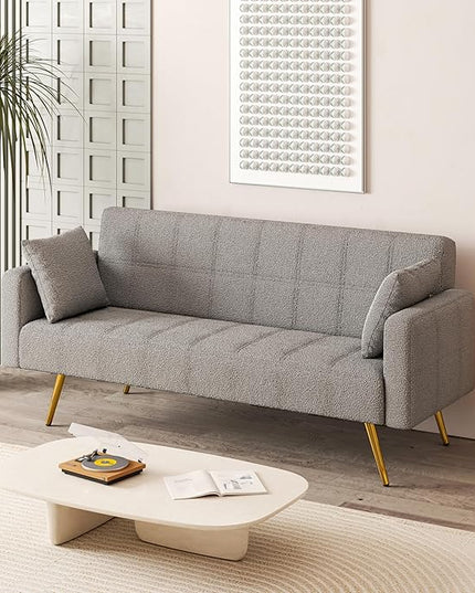 NicBex Sectional Couch Sofa with Folding Function Modern Sofa Bed Cloud Couch for Living Room Furniture Sets with Pillows and Metal Legs, Modular Sofa for Living Room, Bedroom, Apartment,71.7"L, Grey - LeafyLoom