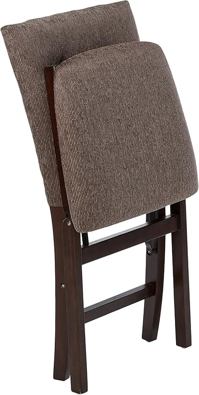 MECO STAKMORE Parson’s Folding Chair Espresso Finish, 20.25D x 17.5W x 33.875H in (Set of 2) - LeafyLoom