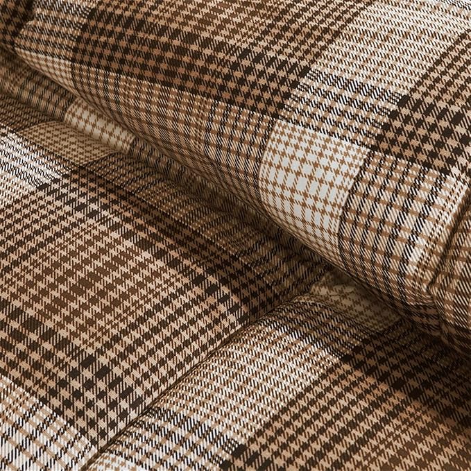 Woolrich Comforter Set, Cabin Lodge, Warm Cover for Colder Season, Modern Cottage-Inspired Down Alternative Ultra Soft Microfiber Bedding, Matching Sham, Plaid Brown Twin 2 Piece - LeafyLoom