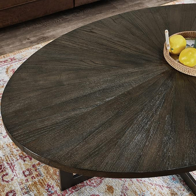 Solid Wood Oval Coffee Table with Cross Metal Legs, 47.9" Industrail Bar Cocktail Table for Living Room Kitchen Office Sofa Table Bristro Table for Cafe/Bar Black 1831BK - LeafyLoom