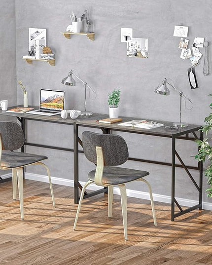 Elephance Folding Desk Writing Computer Desk for Home Office, No-Assembly Study Office Desk Foldable Table for Small Spaces - LeafyLoom
