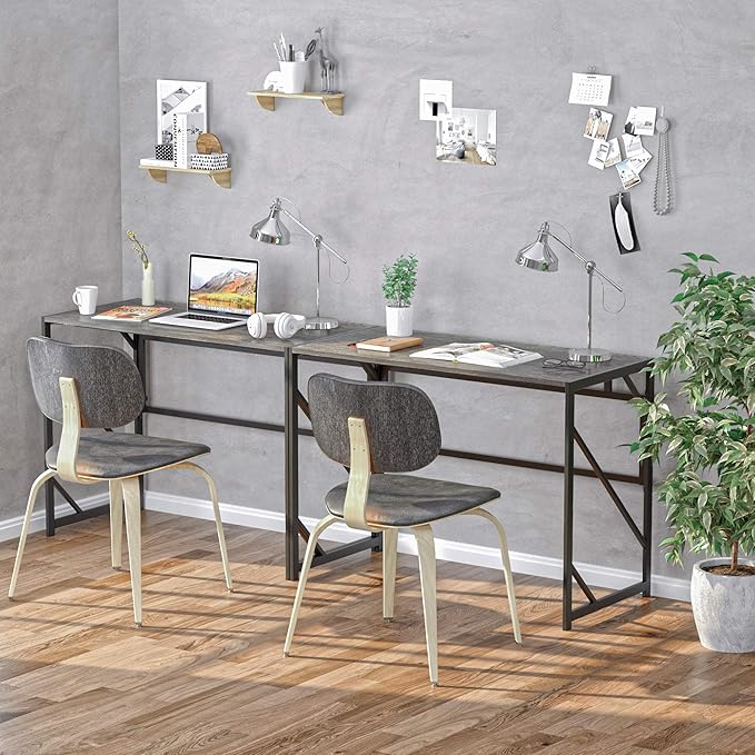 Elephance Folding Desk Writing Computer Desk for Home Office, No-Assembly Study Office Desk Foldable Table for Small Spaces - LeafyLoom