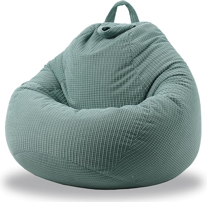 Stuffed Animal Storage Bean Bag Chair Cover (No Filler) Washable Ultra Soft Corduroy Bean Bag Cover for Organizing Plush Toys, Bean Bag for Adults - LeafyLoom