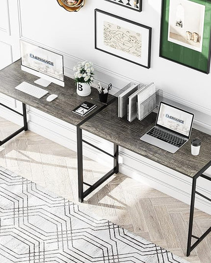 Elephance Folding Desk Writing Computer Desk for Home Office, No-Assembly Study Office Desk Foldable Table for Small Spaces - LeafyLoom