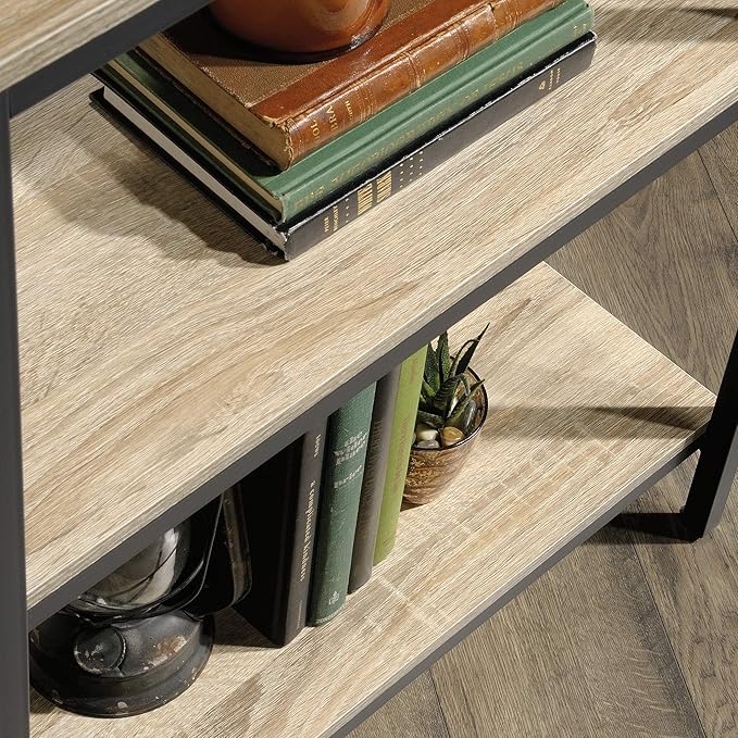Sauder North Avenue 3 shelves Bookcase, Charter Oak finish, L: 23.47" x W: 11.50" x H: 30.47" - LeafyLoom