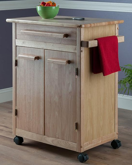 Winsome Wood Kitchen Cart, Natural, Single Drawer (82027) - LeafyLoom