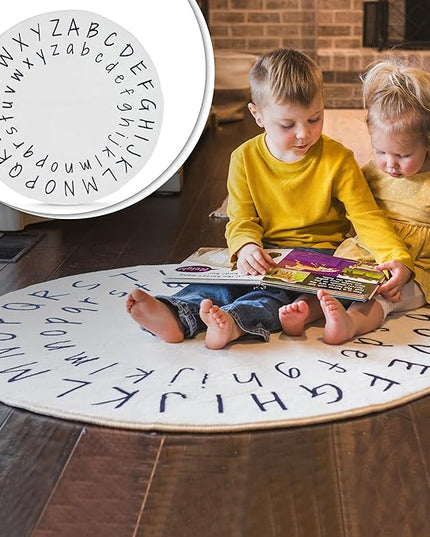 Alphabet Classroom Rug for Kids - 40 Inch Kids Rugs for Bedroom - Nursery Rug for Kids Room Decor - Kids Playroom Rug for Baby Learning - ABC Rugs for Kids Playroom - Kids Area Rugs for Bedroom - LeafyLoom