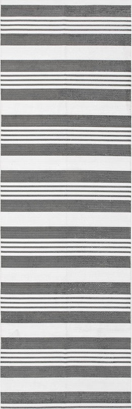 nuLOOM Lena Machine Washable Striped Ultra Thin Runner Rug, 2' 6" x 6', Grey - LeafyLoom