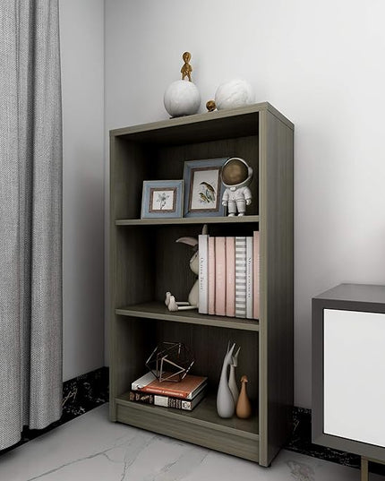 3 Shelf Wood Bookcase Freestanding Display Shelf Adjustable Layers Bookshelf for Home Office Library Small Narrow Space(Grey, 3-Layers,24.4W x 11.6D x 44.1H inch) - LeafyLoom