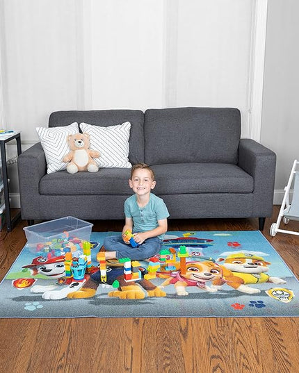 Franco Paw Patrol Kids Room Decor Bundle with Area Rug (69 in x 52 in) and Window Curtains (82 in x 63 in) - LeafyLoom