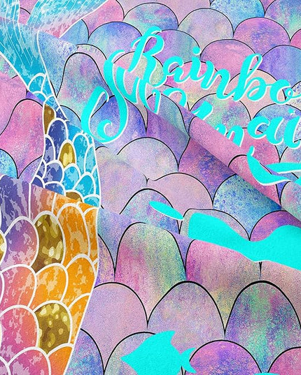 NINENINE Blue and Purple Mermaid Tail Comforter Sets for Girls,Full Size Rainbow Princess Bedding,Girly Glitter Comforter Sets,Sparkly Fish Scales Bedding Sets with 1 Comforter 2Pillowcases - LeafyLoom