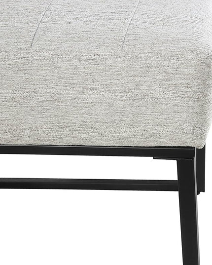 HomePop Channeled Metal Dining Chair - Sustainable Gray Woven (Single Pack) - LeafyLoom
