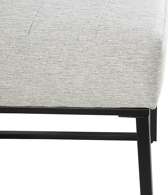 HomePop Channeled Metal Dining Chair - Sustainable Gray Woven (Single Pack) - LeafyLoom
