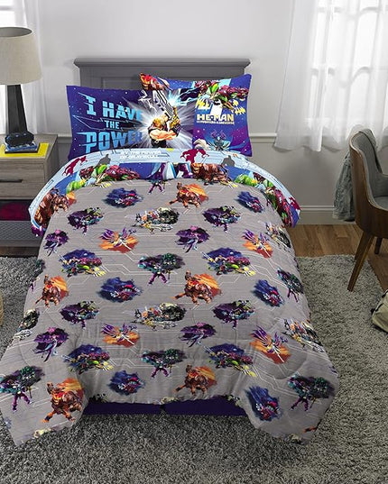 Franco Kids Bedding Super Soft Comforter and Sheet Set with Sham, 5 Piece Twin Size, He-Man and the Masters of the Universe - LeafyLoom